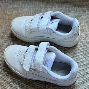 Puma Kids White Double Velcro Sneakers